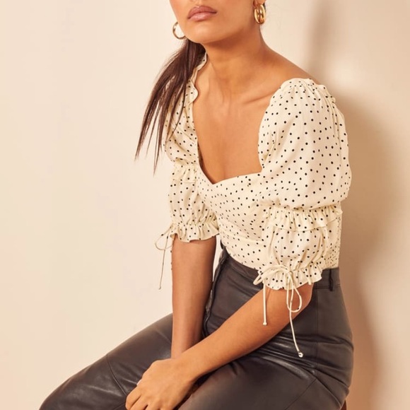 Reformation Nina Top Pepper Blouse Shirt - Picture 2 of 5